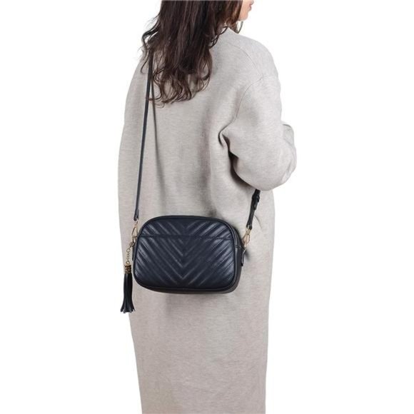 Quilted Crossbody Bag Black Lm706v - Picture 4 of 6